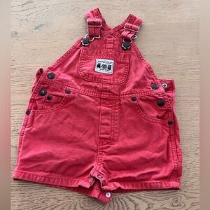 Vintage land’s end overalls roveralls for baby size 12 months red